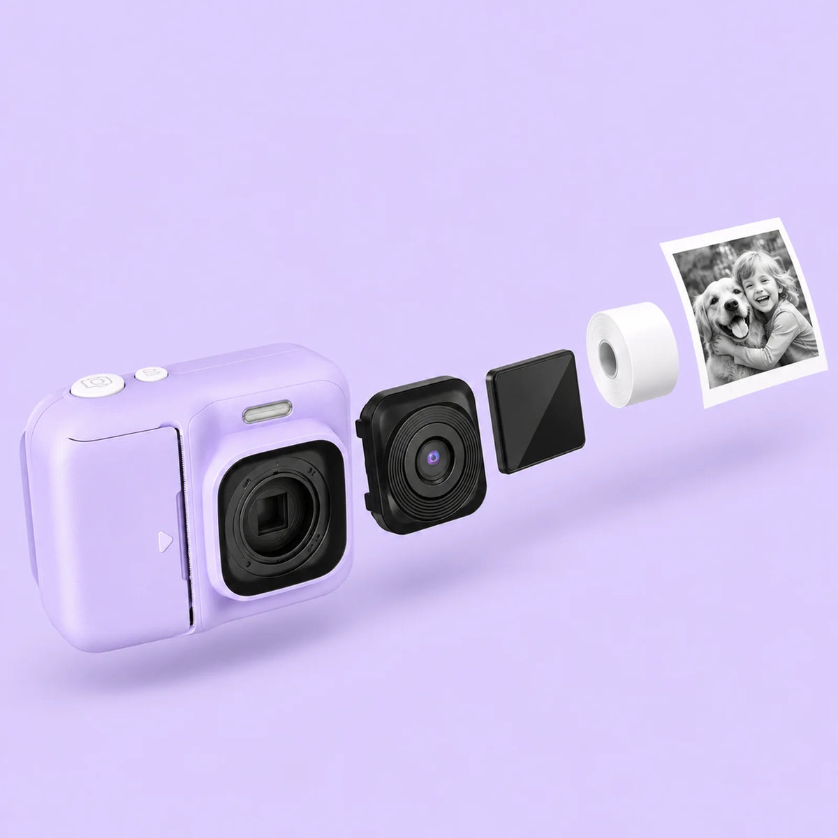 Instant print camera and a printed photo