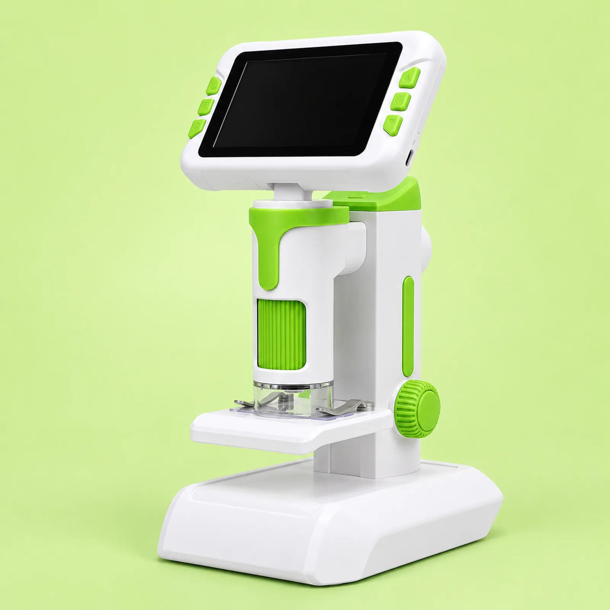 Kids microscope with a 4-inch screen on its stand