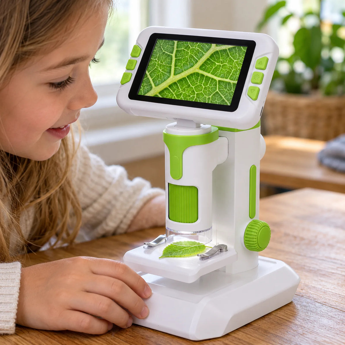 A leaf's veins shown huge on the screen