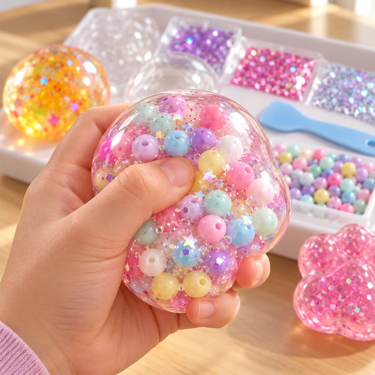 Squeezing a finished squishy
