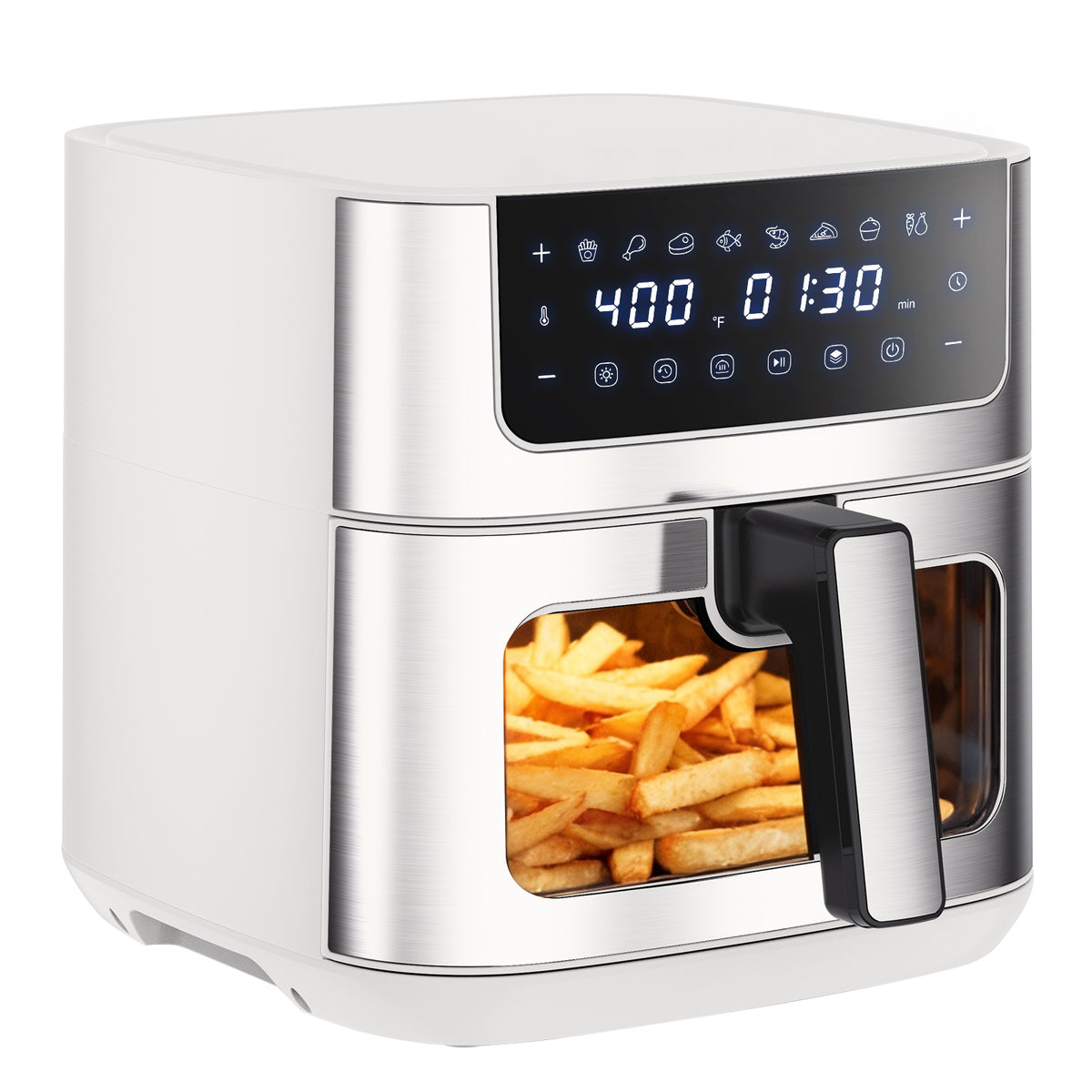 White air fryer with a viewing window