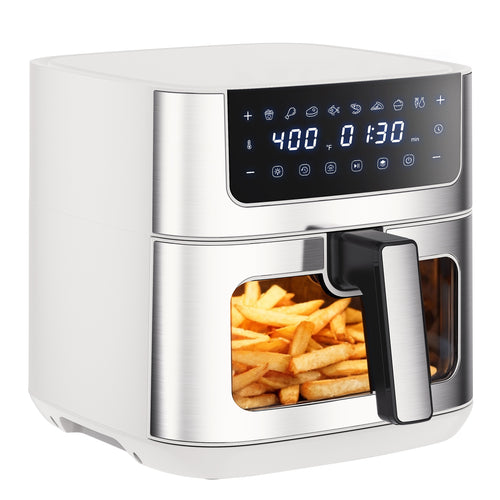 White air fryer with a viewing window